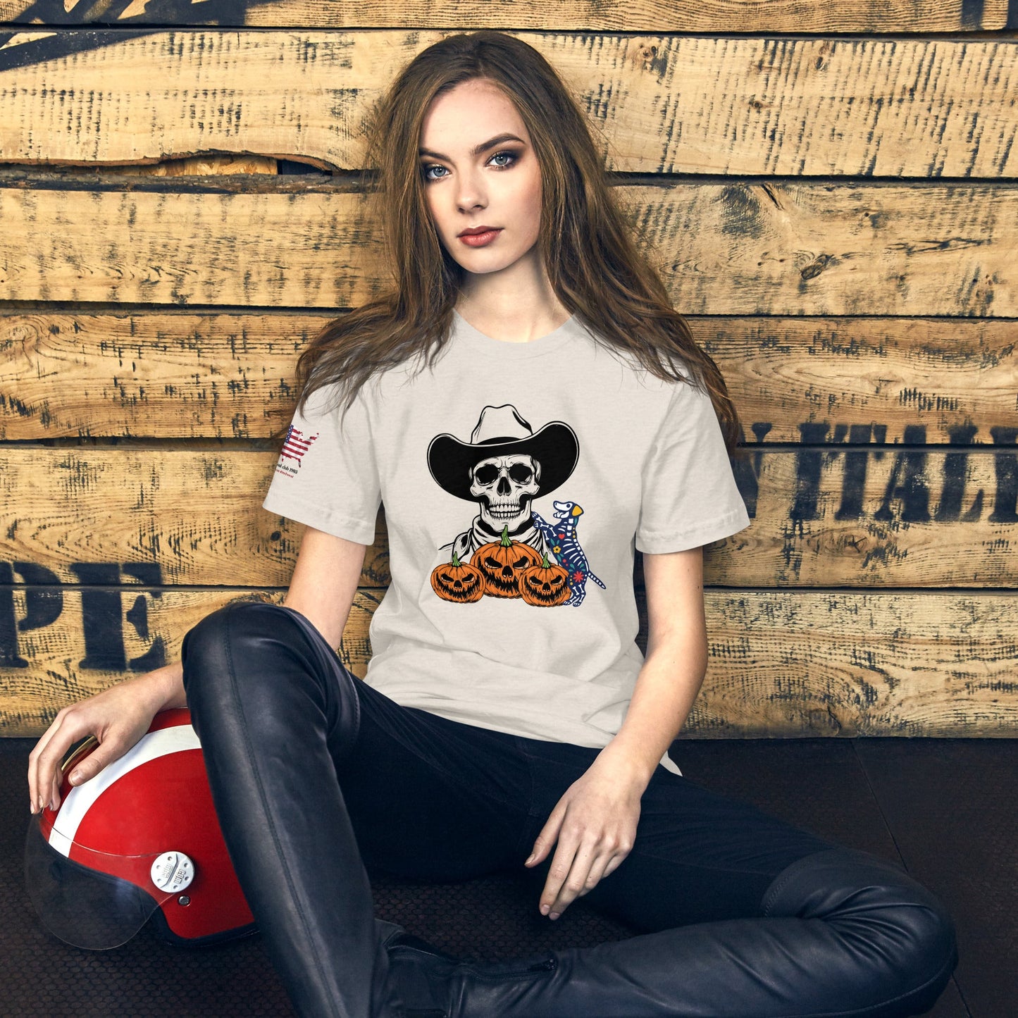 Halloween Dog Skeleton T-Shirt with Skull & Pumpkin – Spooky Streetwear - The snout club 1985