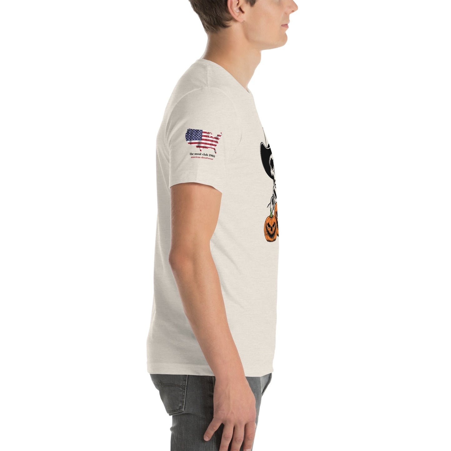 Halloween Dog Skeleton T-Shirt with Skull & Pumpkin – Spooky Streetwear - The snout club 1985