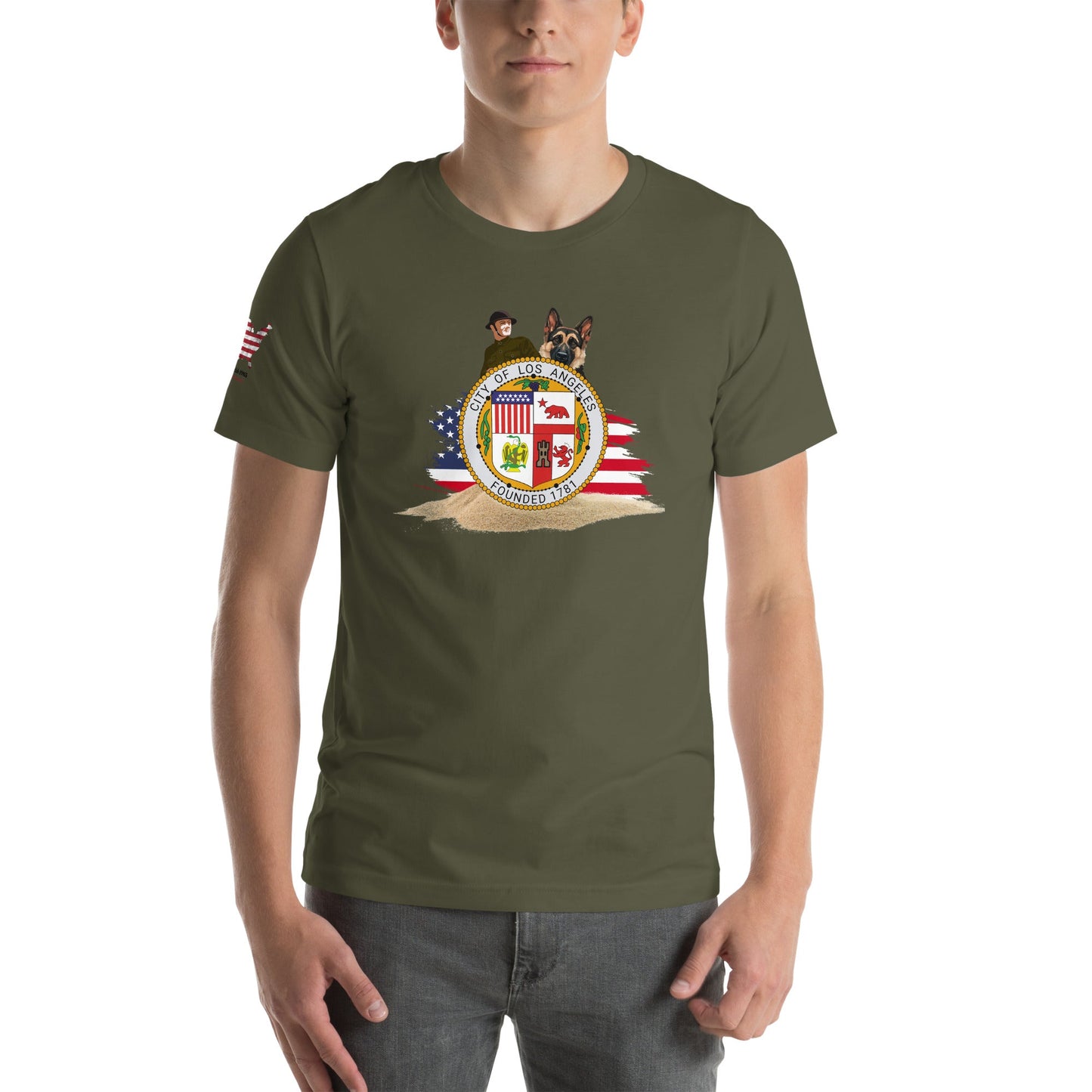 Los Angeles Veteran T-Shirt with Dog – Military & Patriotic Apparel - The snout club 1985