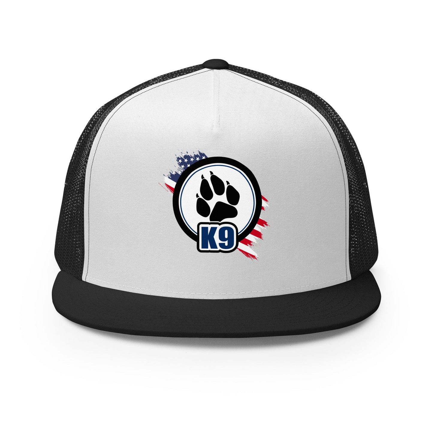 Patriotic K9 Trucker Cap | Dog Paw Mesh Hat - The snout club 1985