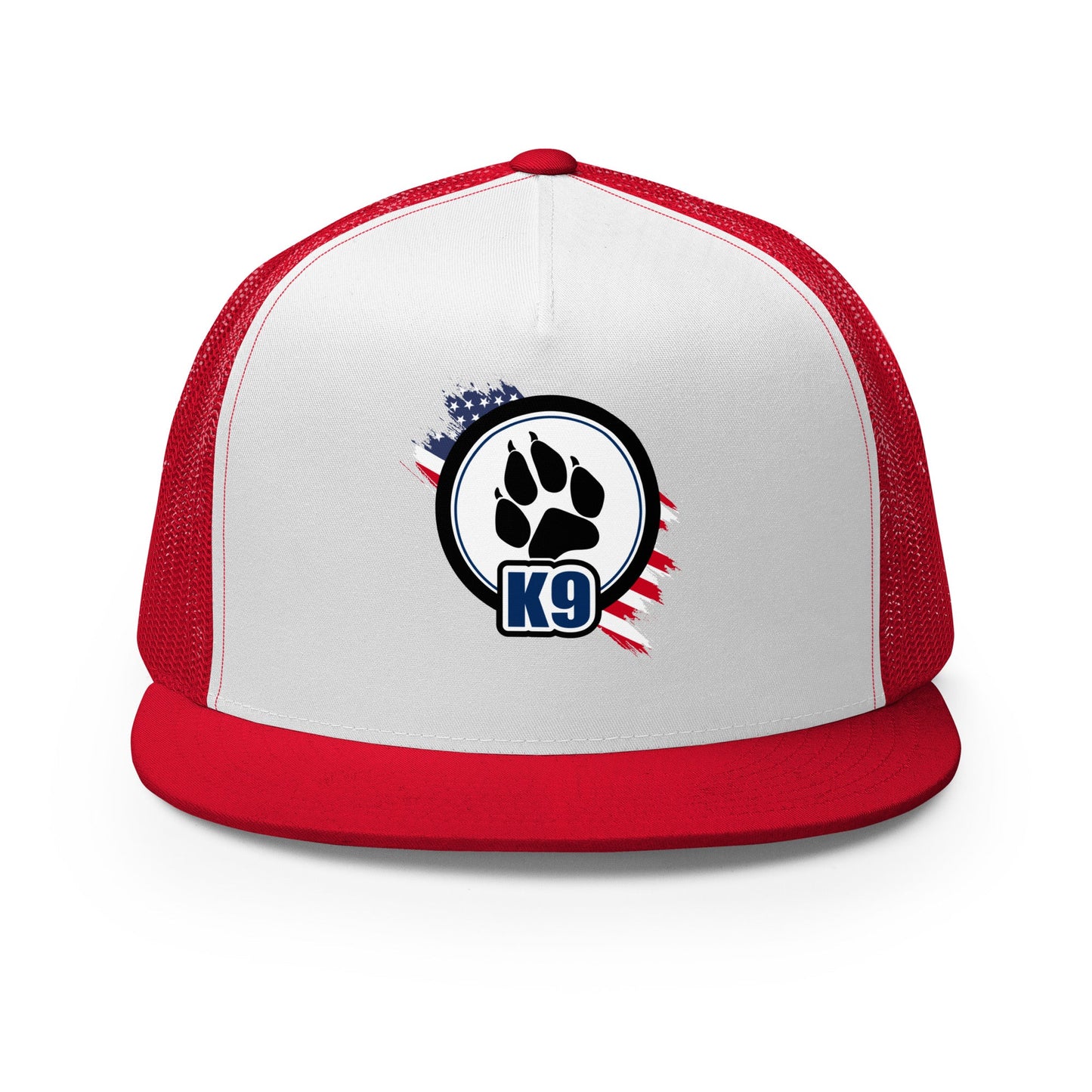 Patriotic K9 Trucker Cap | Dog Paw Mesh Hat - The snout club 1985