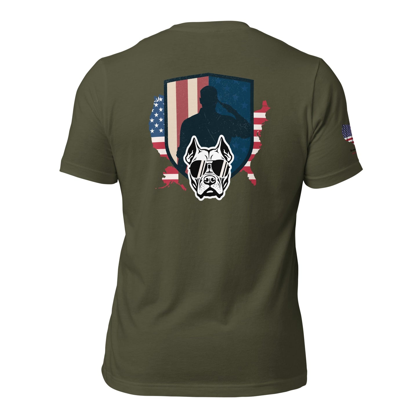 Pitbull Veteran T-Shirt | US Flag Graphic Tee - The snout club 1985