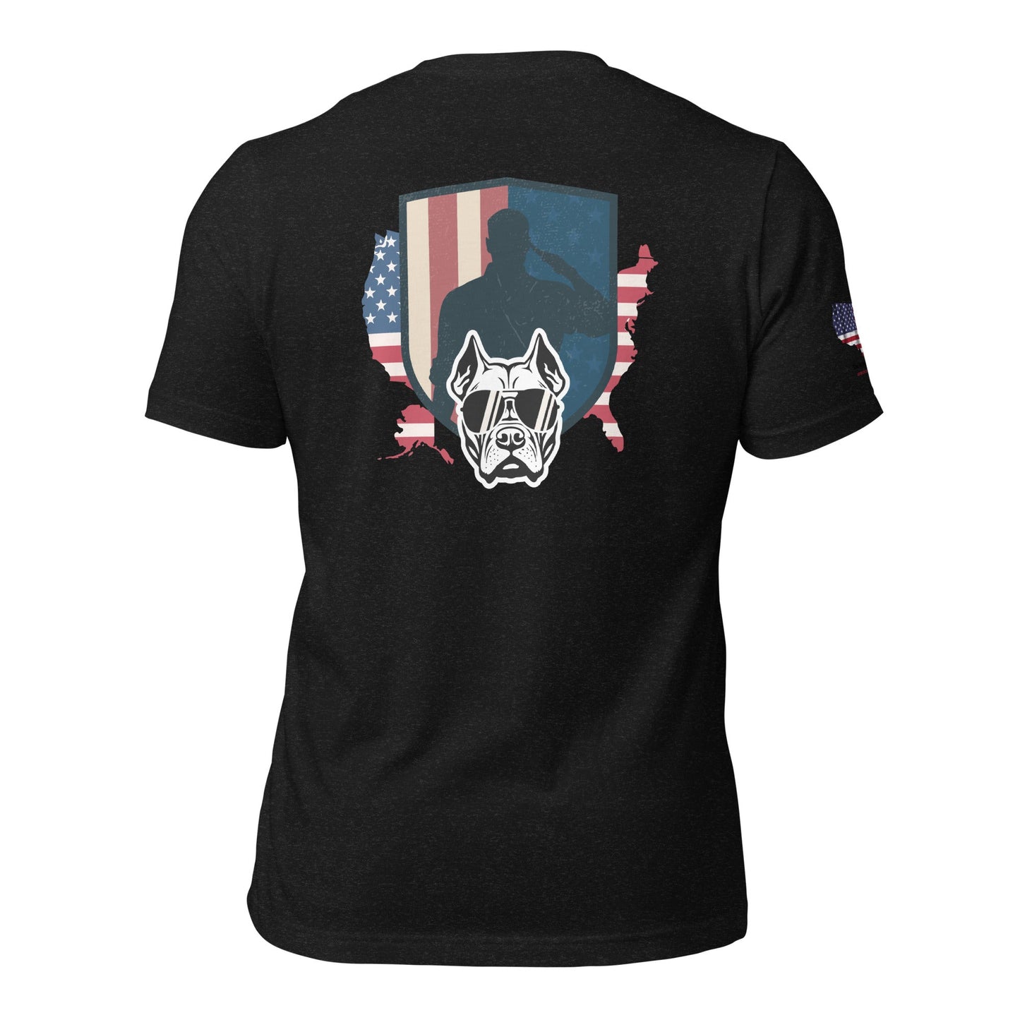 Pitbull Veteran T-Shirt | US Flag Graphic Tee - The snout club 1985