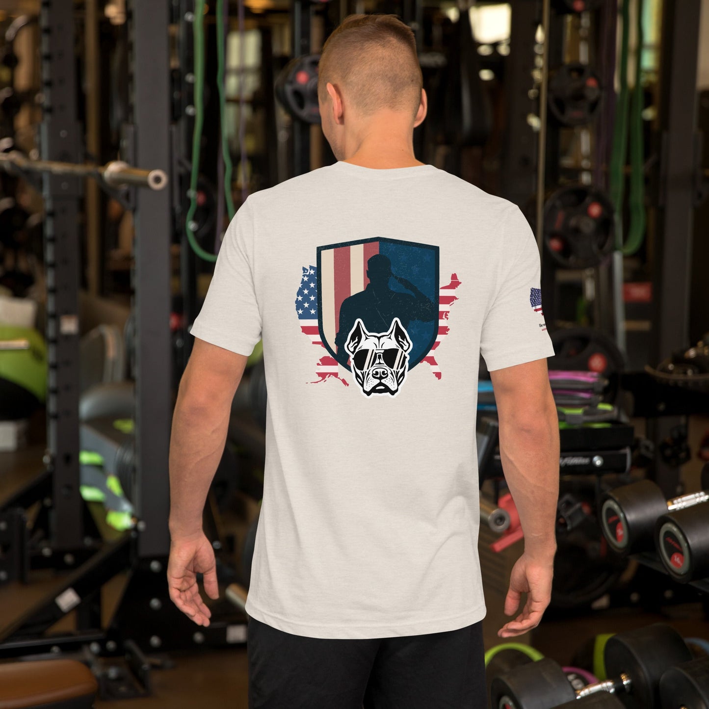 Pitbull Veteran T-Shirt | US Flag Graphic Tee - The snout club 1985