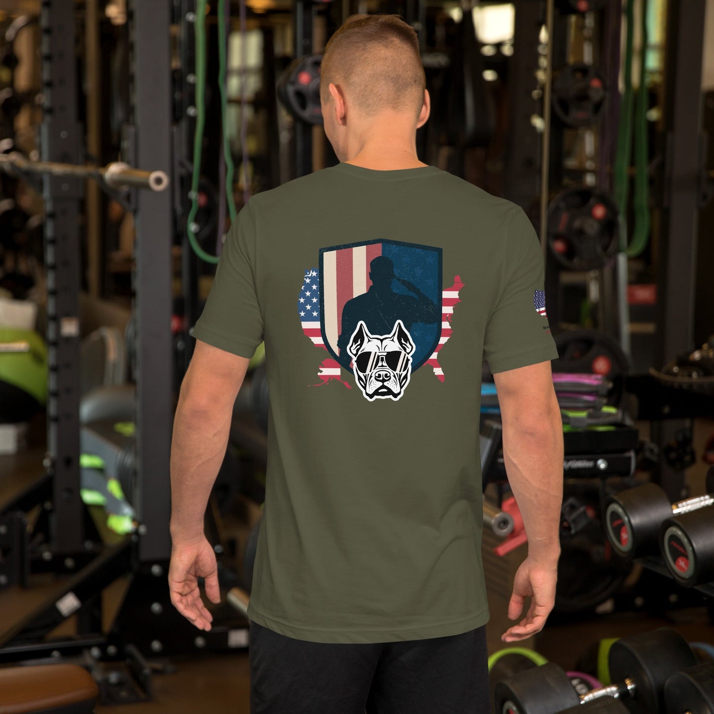 Pitbull Veteran T-Shirt | US Flag Graphic Tee - The snout club 1985