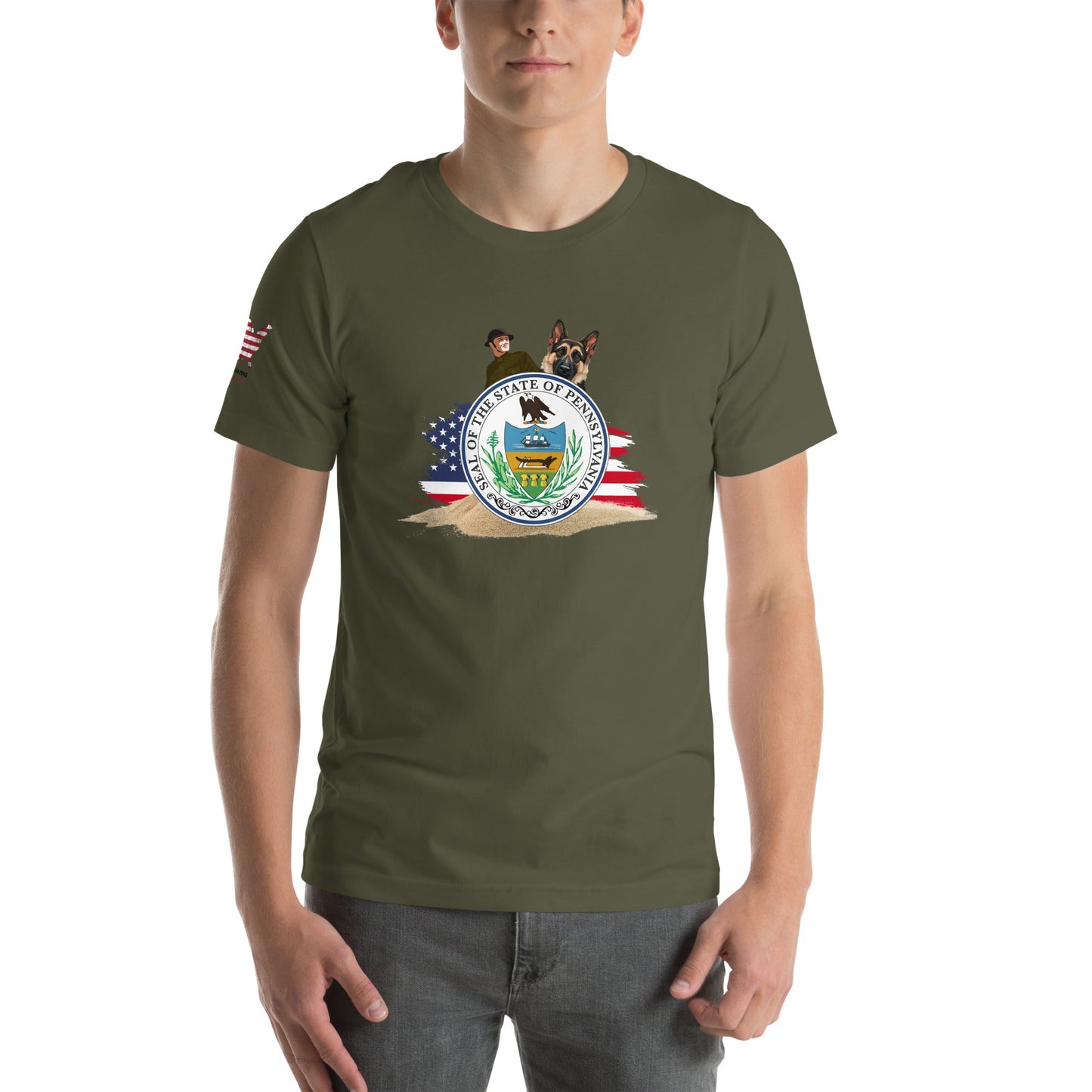 Proud Pennsylvania Veteran T-Shirt with Dog – Military & Patriotic Apparel - The snout club 1985