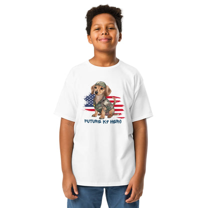 Future K9 Hero Kids T-Shirt | Military Dog & US Flag - The snout club 1985