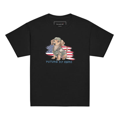 Future K9 Hero Kids T-Shirt | Military Dog & US Flag - The snout club 1985