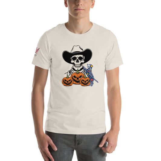 Halloween Dog Skeleton T-Shirt with Skull & Pumpkin – Spooky Streetwear - The snout club 1985