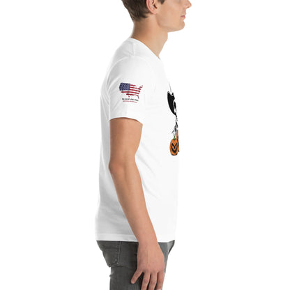 Halloween Dog Skeleton T-Shirt with Skull & Pumpkin – Spooky Streetwear - The snout club 1985