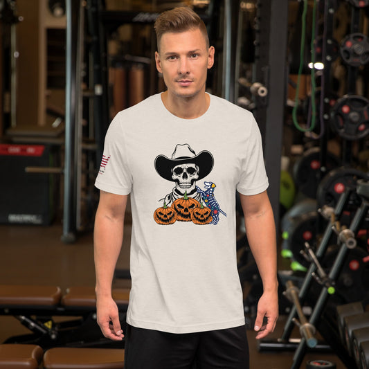 Halloween Dog Skeleton T-Shirt with Skull & Pumpkin – Spooky Streetwear - The snout club 1985