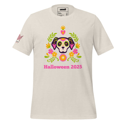 Halloween Dog Skull T-Shirt with Floral Design – Spooky & Stylish - The snout club 1985