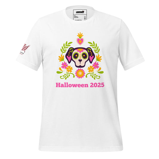 Halloween Dog Skull T-Shirt with Floral Design – Spooky & Stylish - The snout club 1985