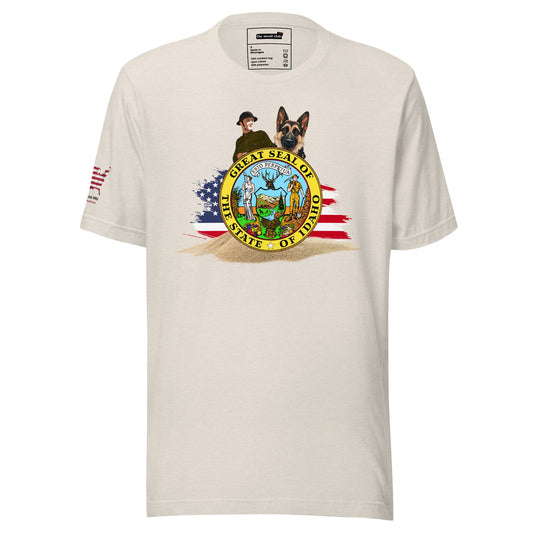 Idaho Veteran T-Shirt with Dog – Military & Patriotic Apparel - The snout club 1985