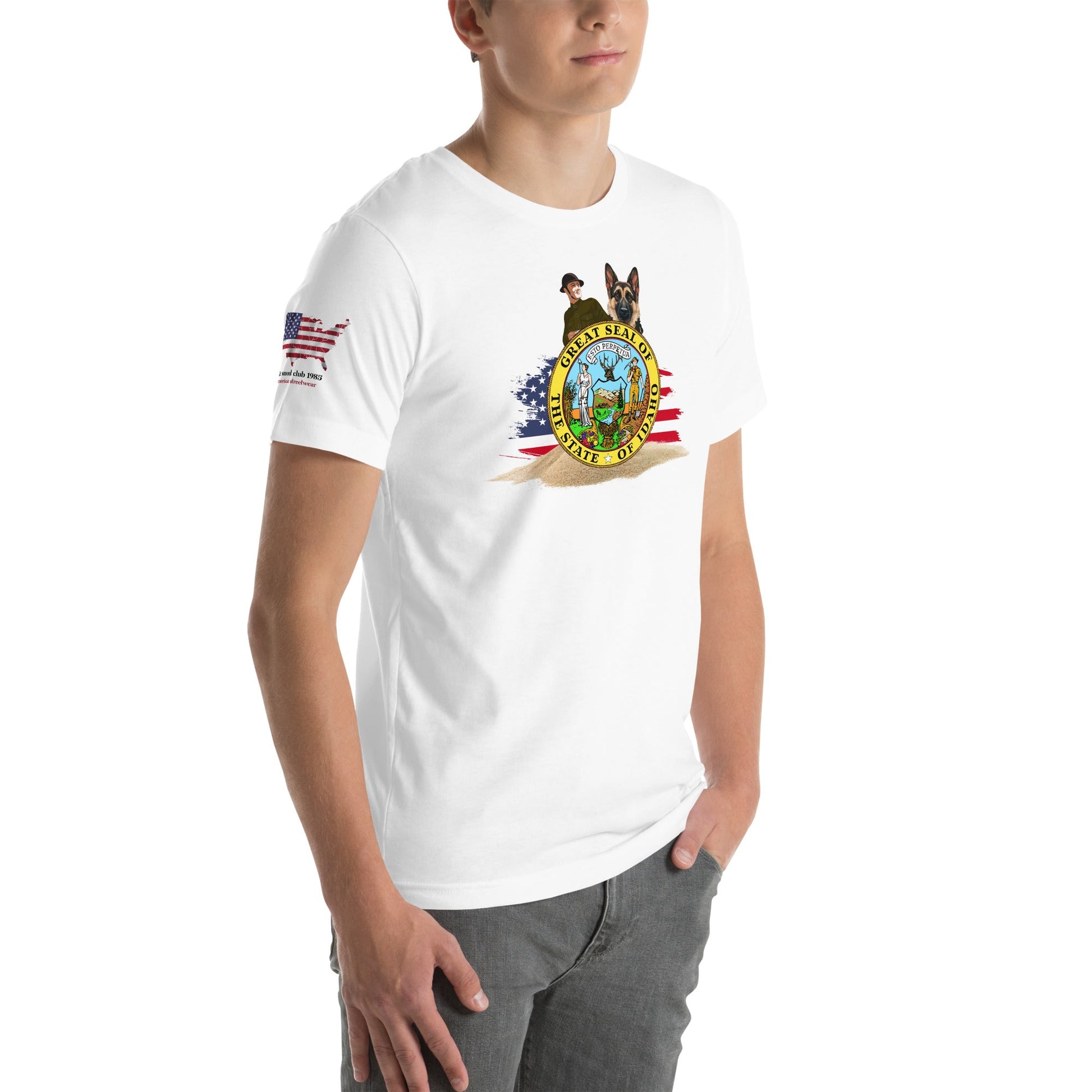 Idaho Veteran T-Shirt with Dog – Military & Patriotic Apparel - The snout club 1985