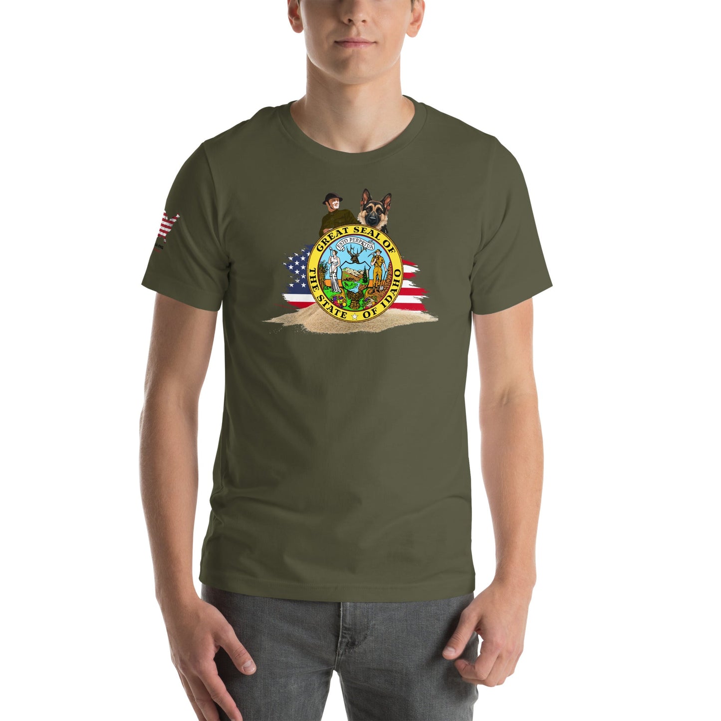 Idaho Veteran T-Shirt with Dog – Military & Patriotic Apparel - The snout club 1985