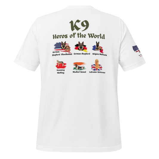 K9 Heroes of the World T-Shirt – Honoring Military & Service Dogs - The snout club 1985