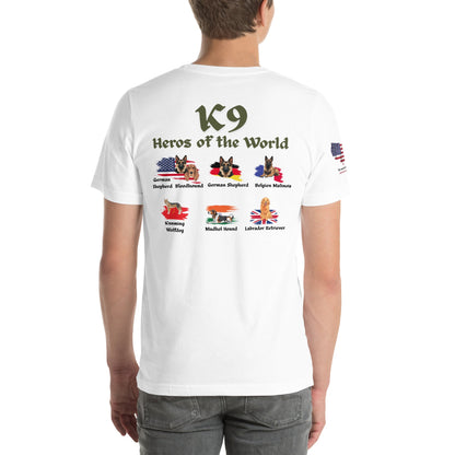 K9 Heroes of the World T-Shirt – Honoring Military & Service Dogs - The snout club 1985