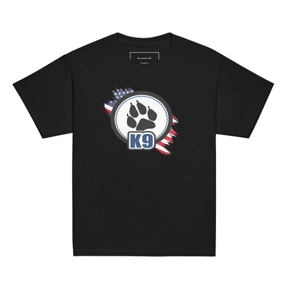 K9 Kids T-Shirt | Dog Paw & US Flag Design - The snout club 1985
