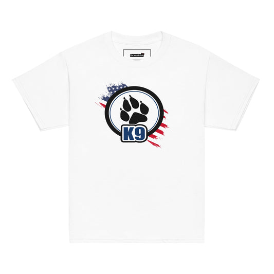 K9 Kids T-Shirt | Dog Paw & US Flag Design - The snout club 1985