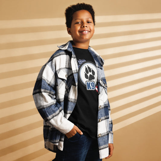 K9 Kids T-Shirt | Dog Paw & US Flag Design - The snout club 1985