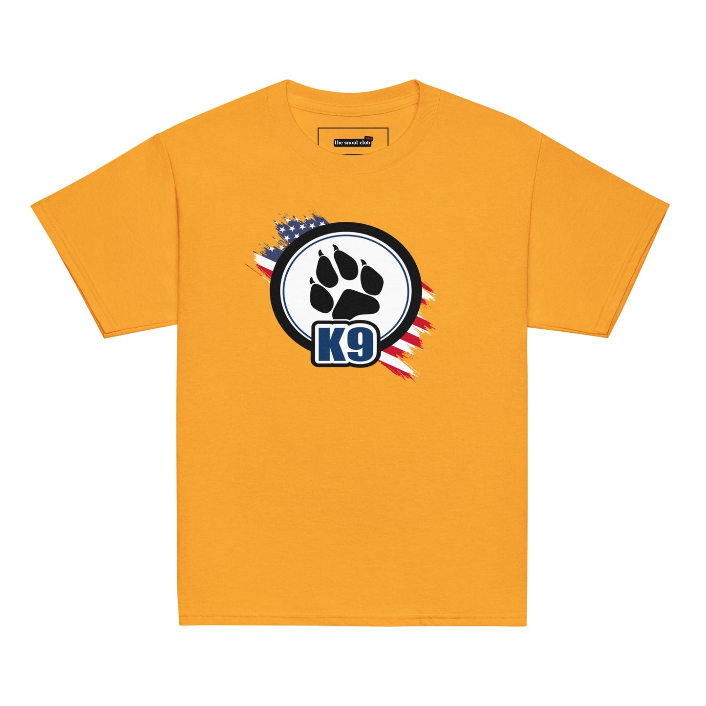 K9 Kids T-Shirt | Dog Paw & US Flag Design - The snout club 1985