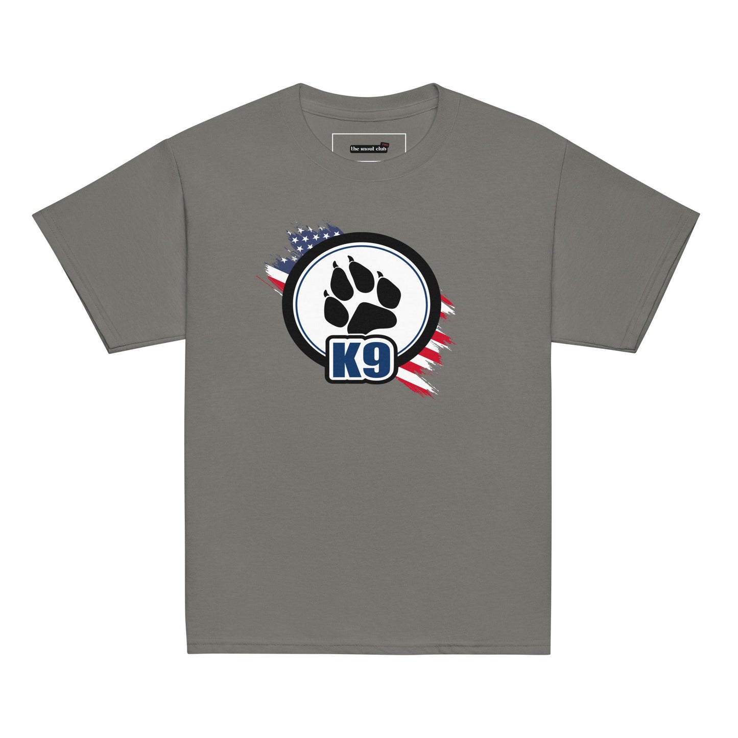 K9 Kids T-Shirt | Dog Paw & US Flag Design - The snout club 1985