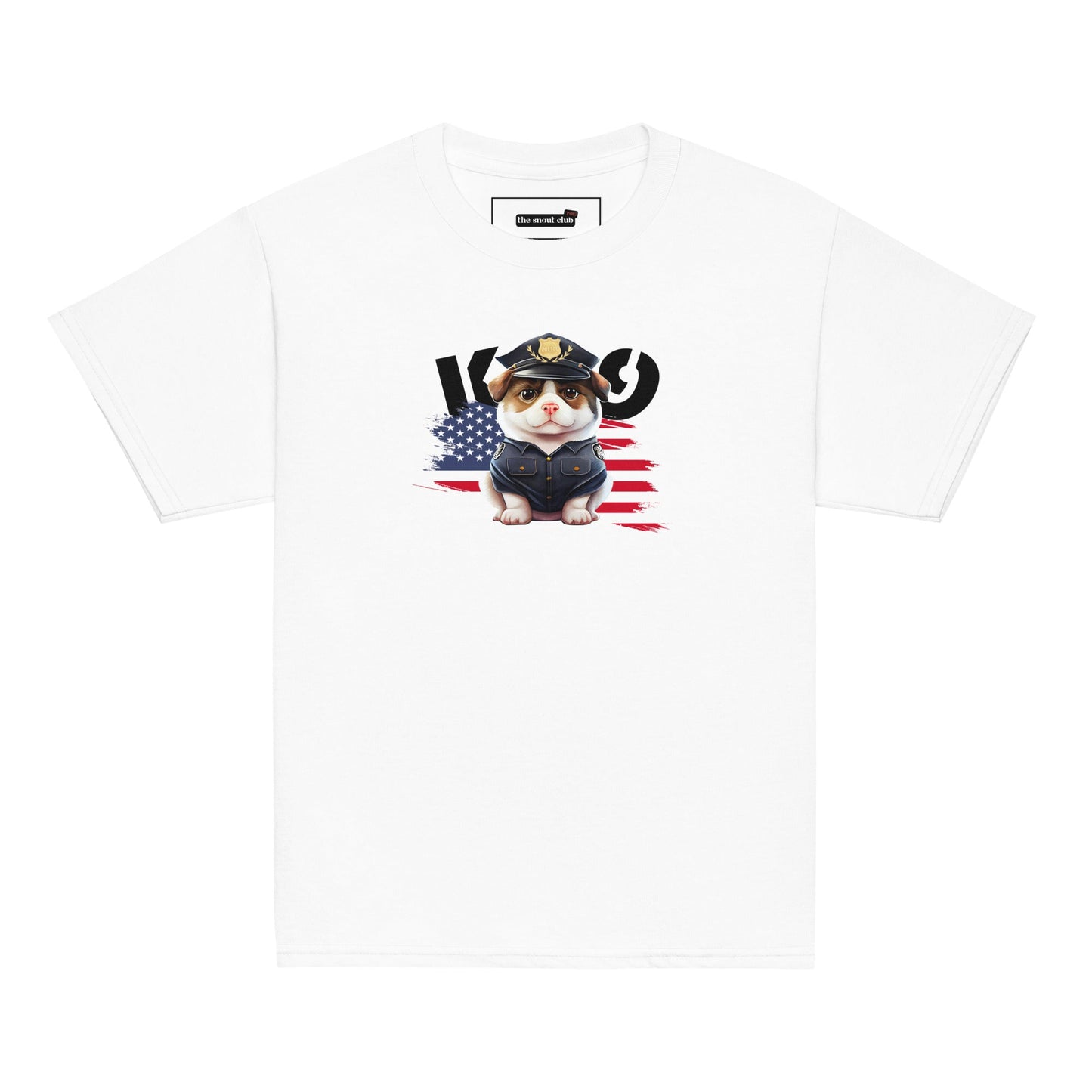 K9 Kids T-Shirt | Police Dog & US Flag Design - The snout club 1985