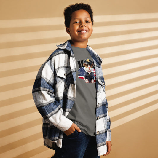 K9 Kids T-Shirt | Police Dog & US Flag Design - The snout club 1985