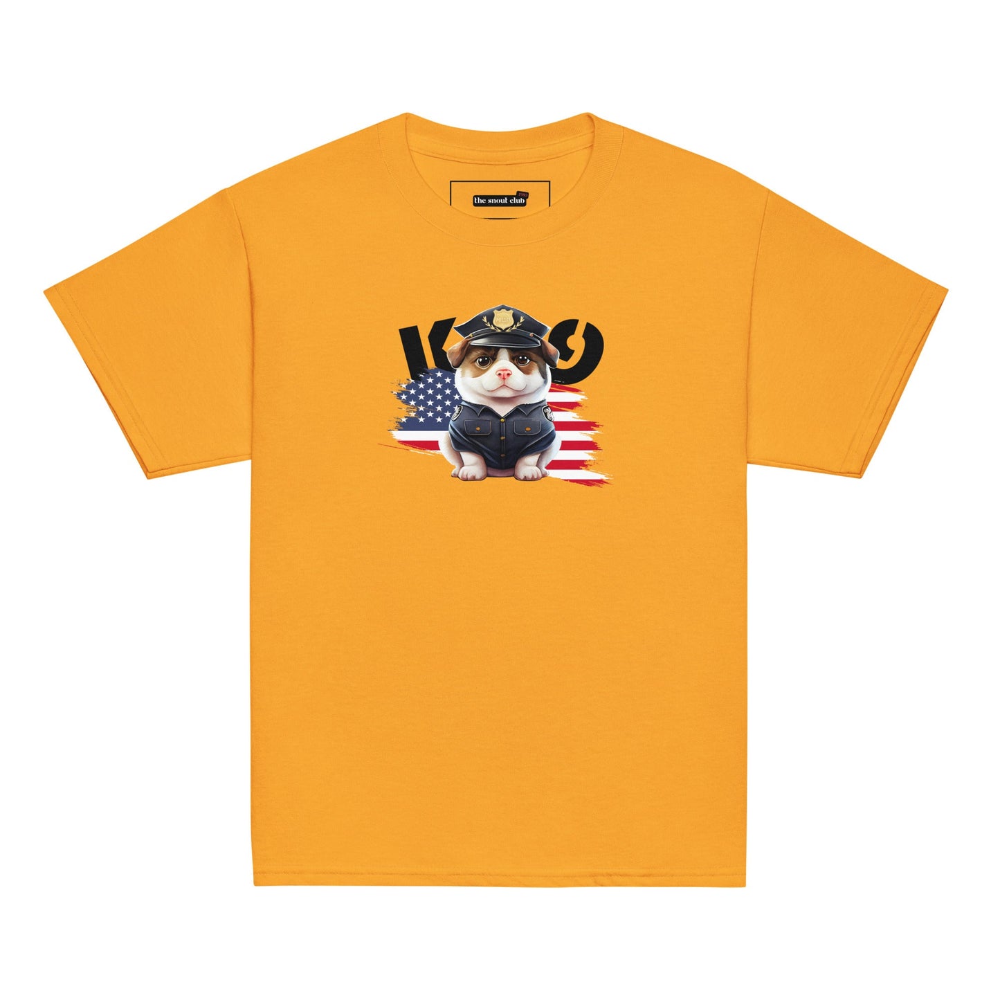 K9 Kids T-Shirt | Police Dog & US Flag Design - The snout club 1985