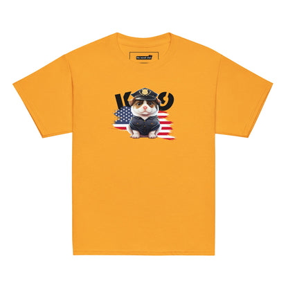 K9 Kids T-Shirt | Police Dog & US Flag Design - The snout club 1985