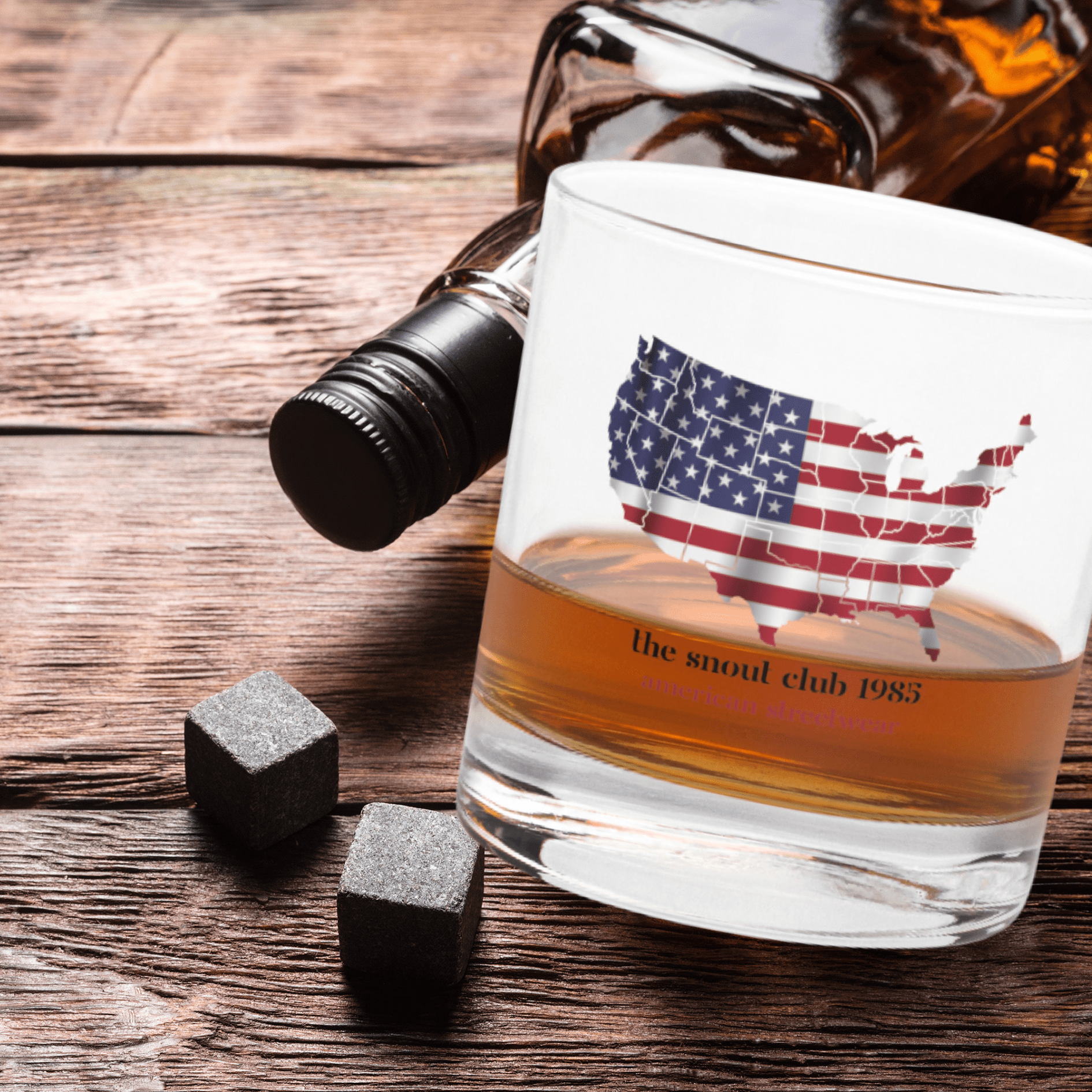 Limited Edition Whiskey Glass | US Flag & Snoutclub 1985 - The snout club 1985