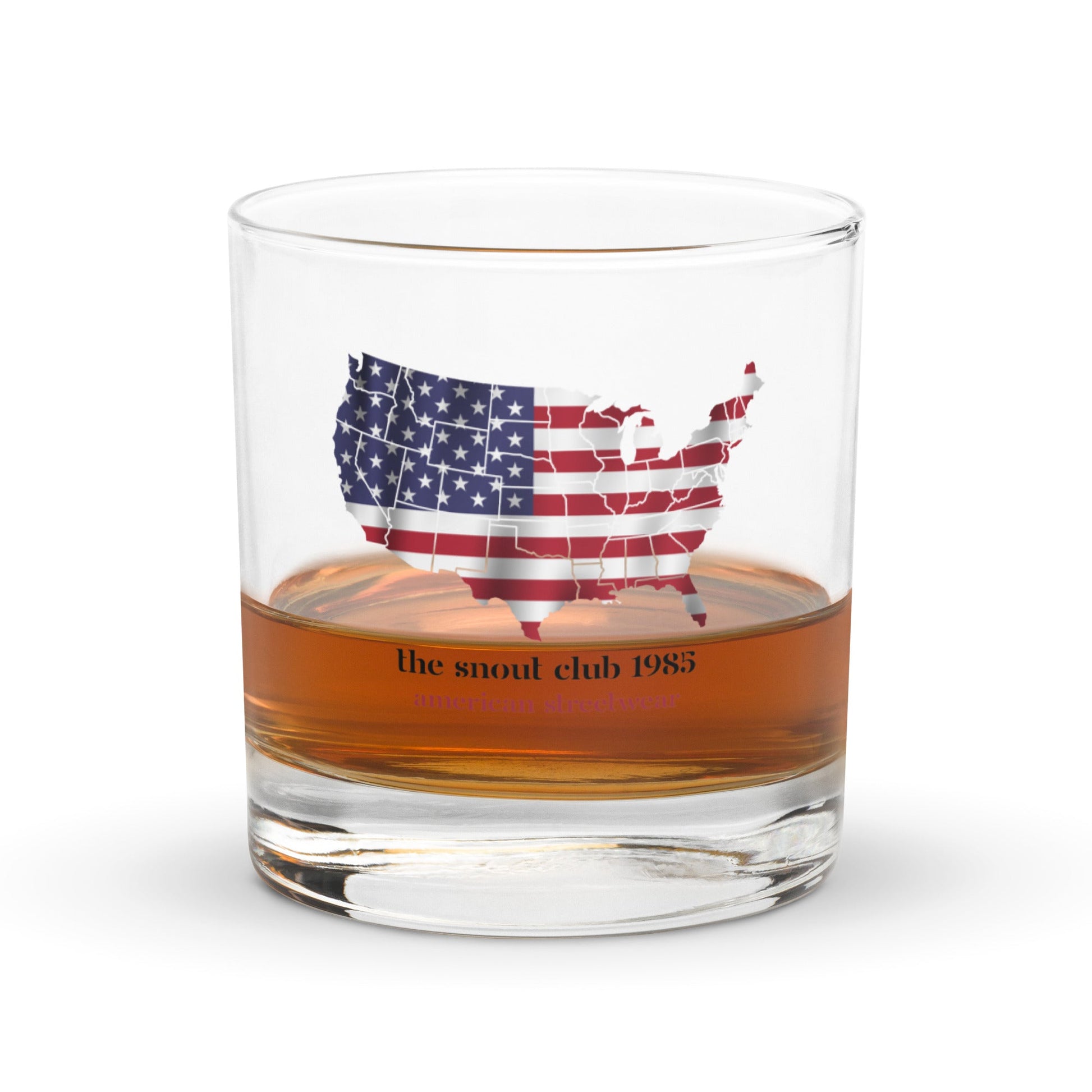 Limited Edition Whiskey Glass | US Flag & Snoutclub 1985 - The snout club 1985