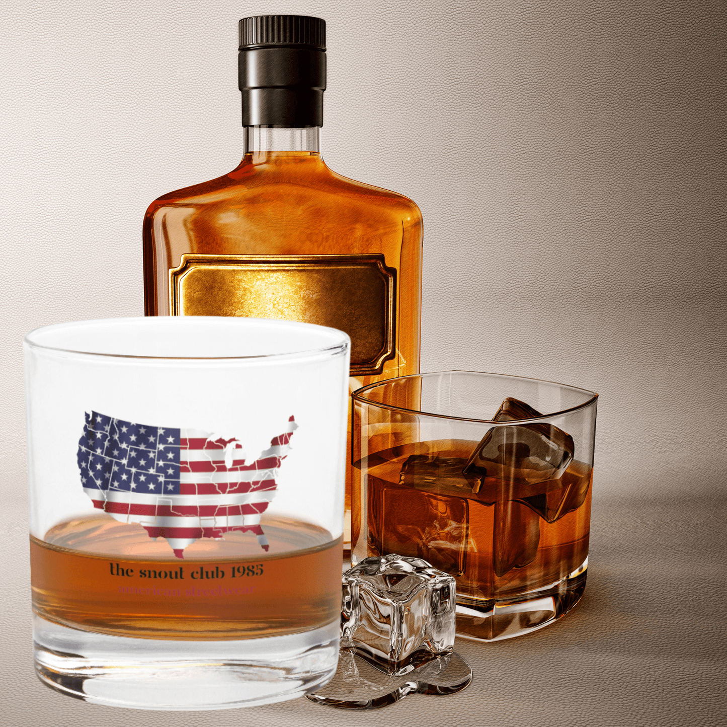 Limited Edition Whiskey Glass | US Flag & Snoutclub 1985 - The snout club 1985
