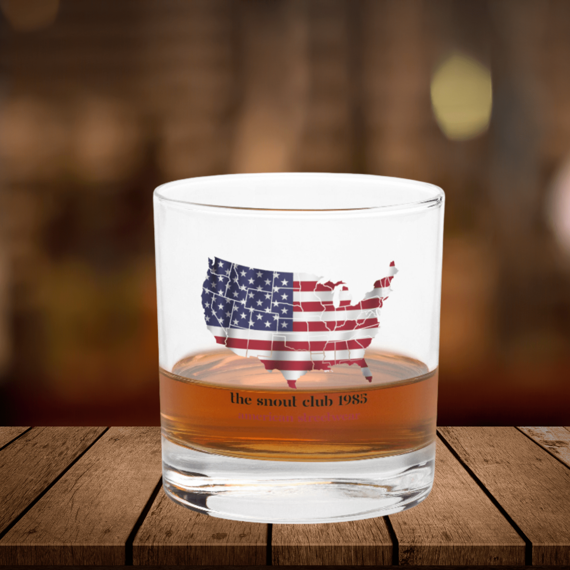 Limited Edition Whiskey Glass | US Flag & Snoutclub 1985 - The snout club 1985