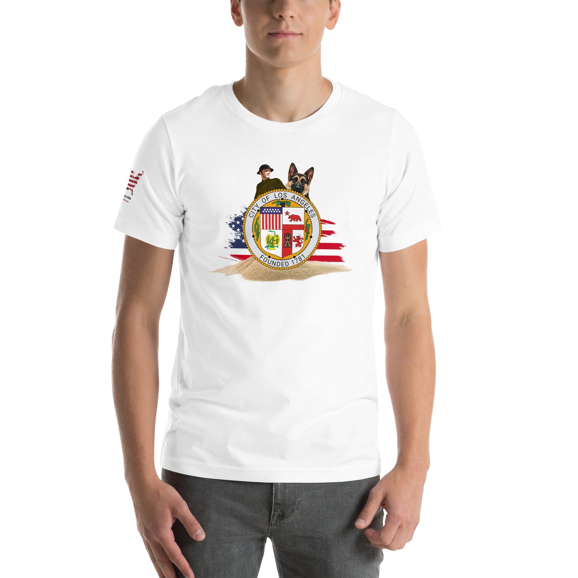 Los Angeles Veteran T-Shirt with Dog – Military & Patriotic Apparel - The snout club 1985
