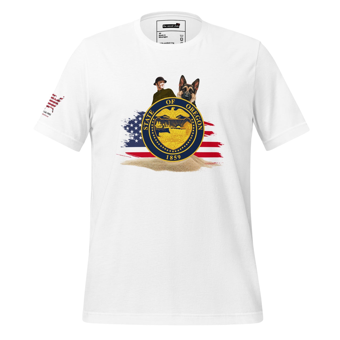 Oregon Veteran T-Shirt with Dog – Military & Patriotic Apparel - The snout club 1985