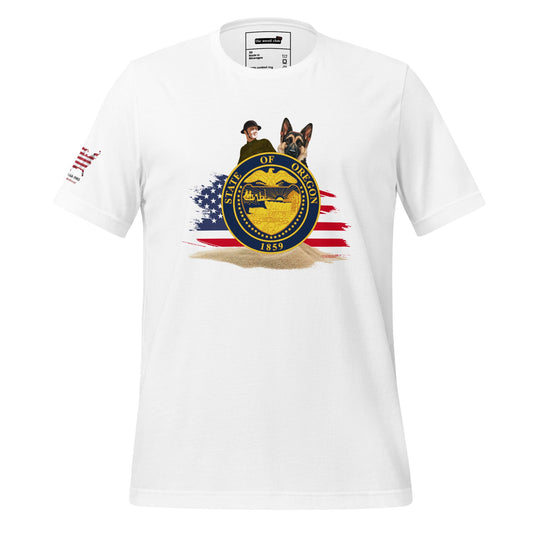 Oregon Veteran T-Shirt with Dog – Military & Patriotic Apparel - The snout club 1985
