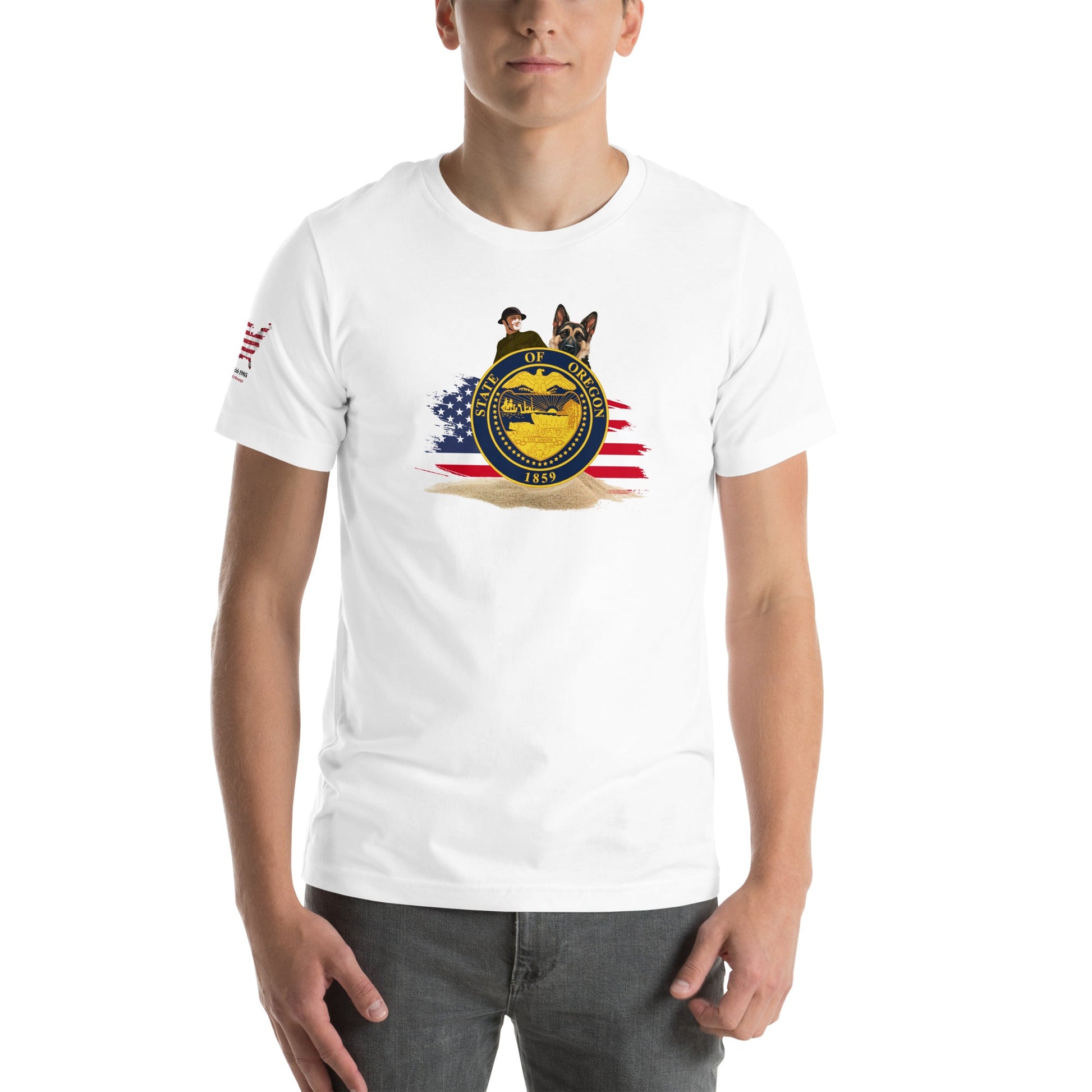 Oregon Veteran T-Shirt with Dog – Military & Patriotic Apparel - The snout club 1985