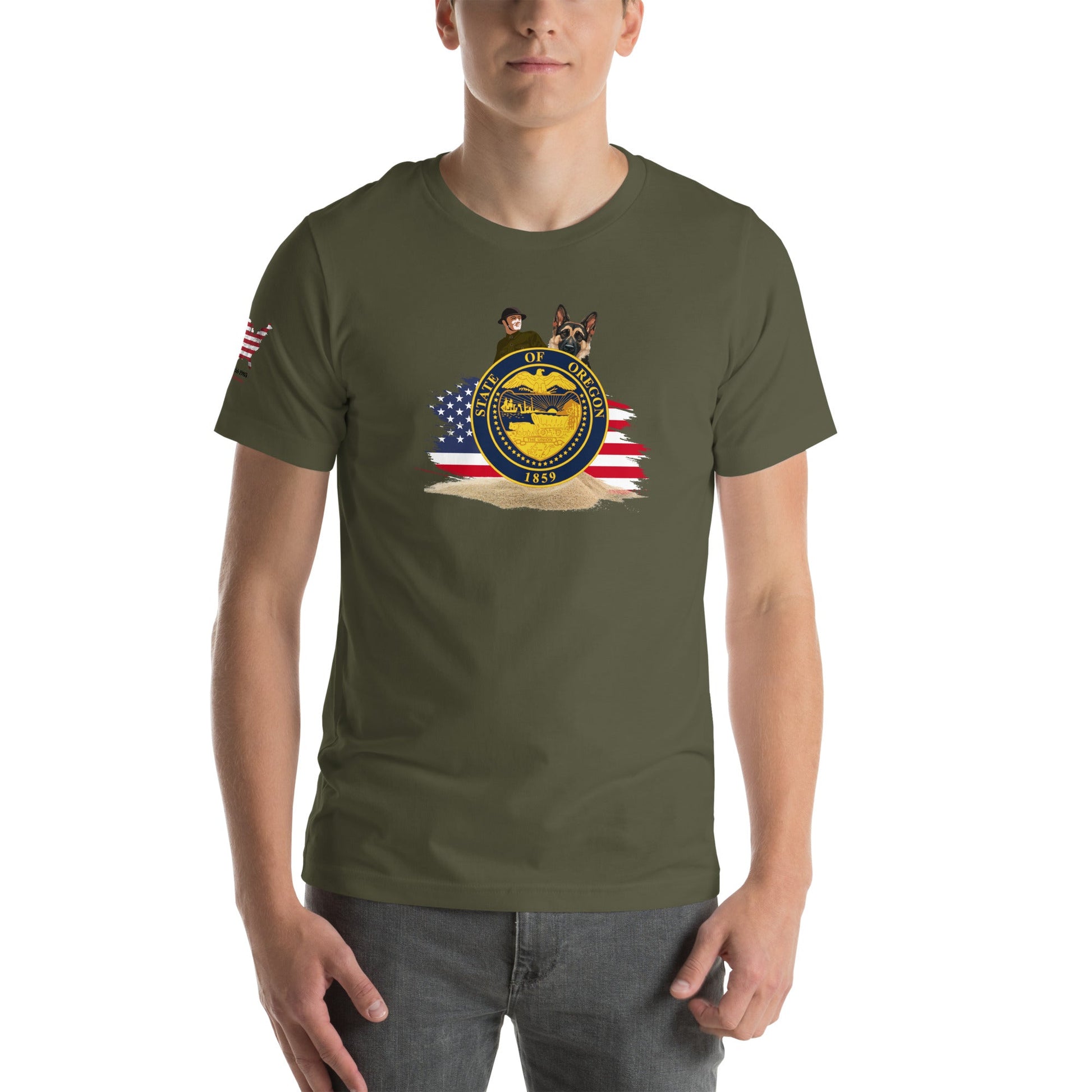 Oregon Veteran T-Shirt with Dog – Military & Patriotic Apparel - The snout club 1985