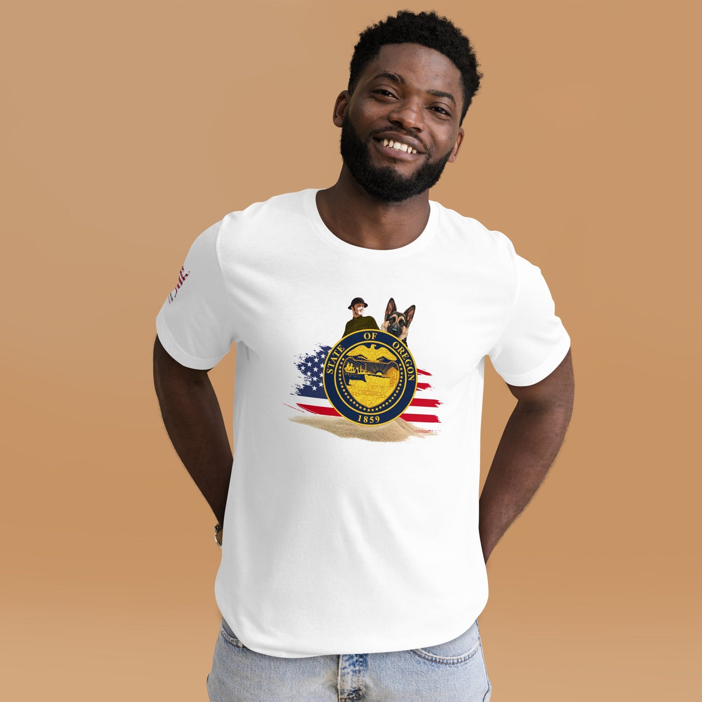 Oregon Veteran T-Shirt with Dog – Military & Patriotic Apparel - The snout club 1985