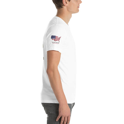 Patriotic Bulldog T-Shirt – Born to Protect | US Flag Dog Design - The snout club 1985