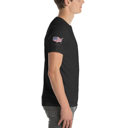 Patriotic Bulldog T-Shirt – Born to Protect | US Flag Dog Design - The snout club 1985