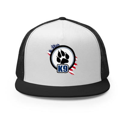 Patriotic K9 Trucker Cap | Dog Paw Mesh Hat - The snout club 1985