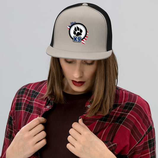 Patriotic K9 Trucker Cap | Dog Paw Mesh Hat - The snout club 1985