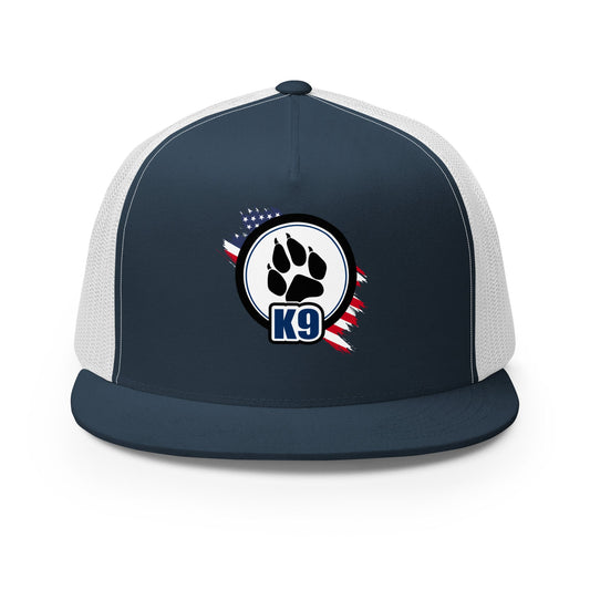 Patriotic K9 Trucker Cap | Dog Paw Mesh Hat - The snout club 1985