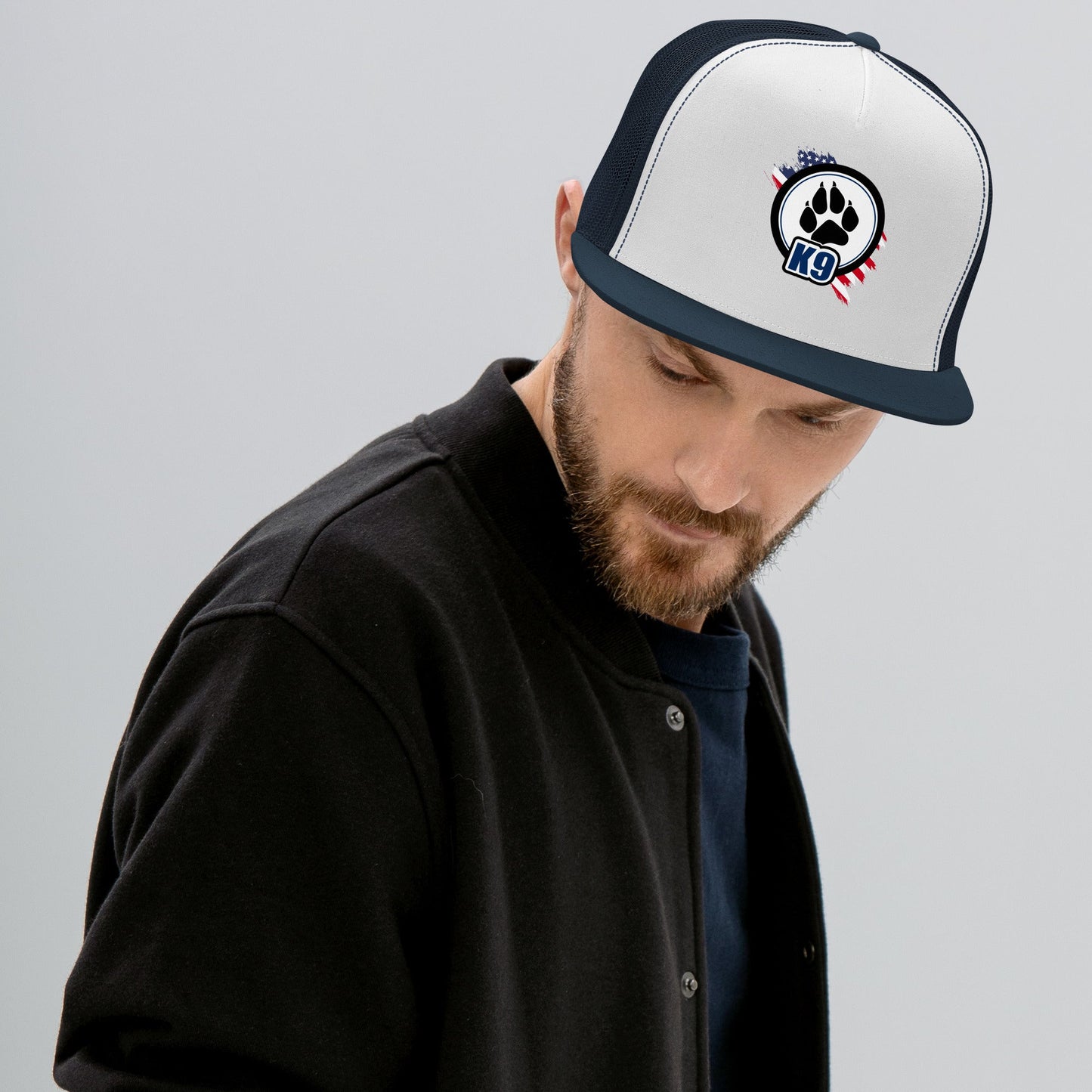 Patriotic K9 Trucker Cap | Dog Paw Mesh Hat - The snout club 1985