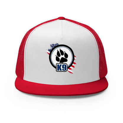 Patriotic K9 Trucker Cap | Dog Paw Mesh Hat - The snout club 1985