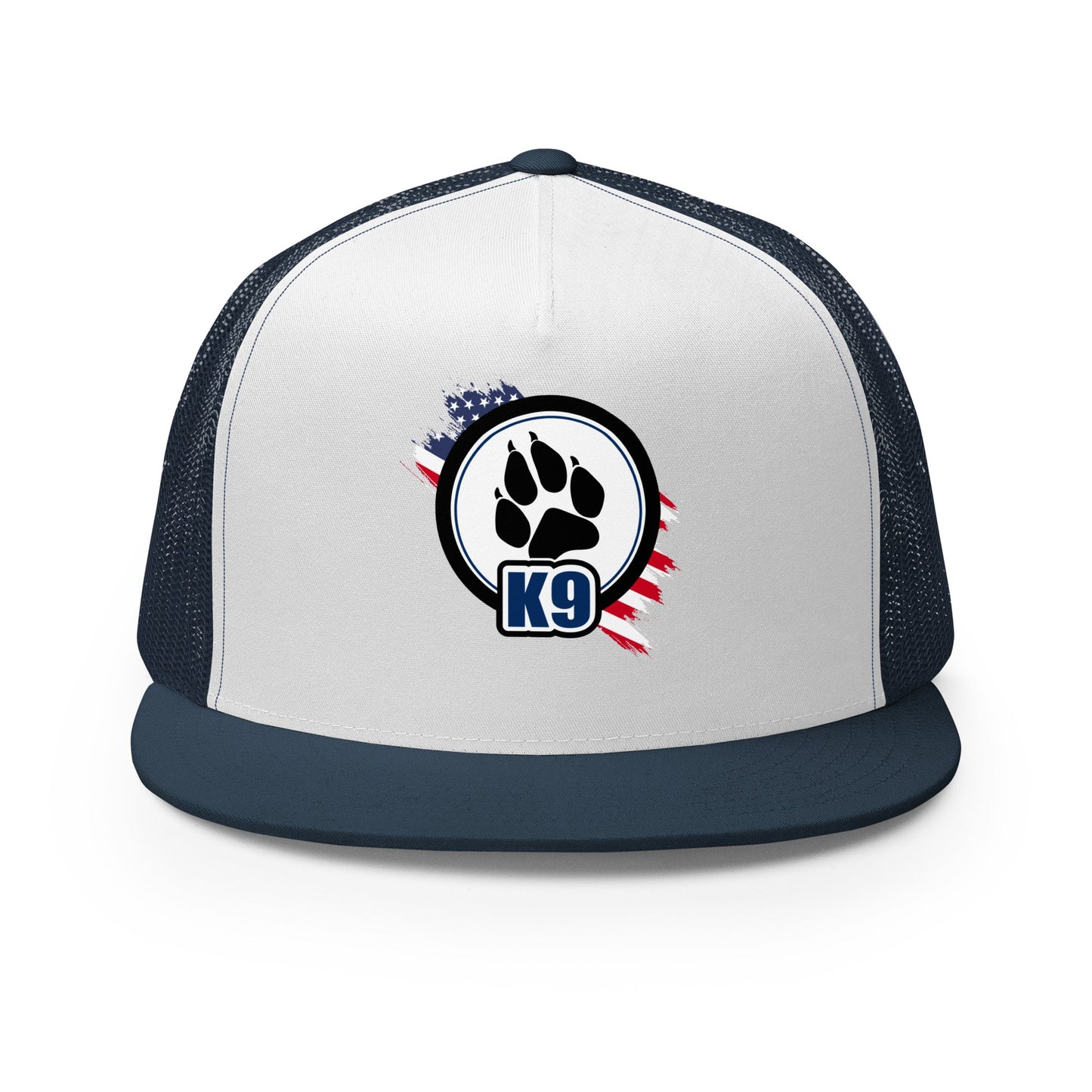 Patriotic K9 Trucker Cap | Dog Paw Mesh Hat - The snout club 1985