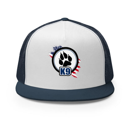 Patriotic K9 Trucker Cap | Dog Paw Mesh Hat - The snout club 1985
